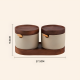 Porcelain Jar Set 2 Pcs & Wooden Stand